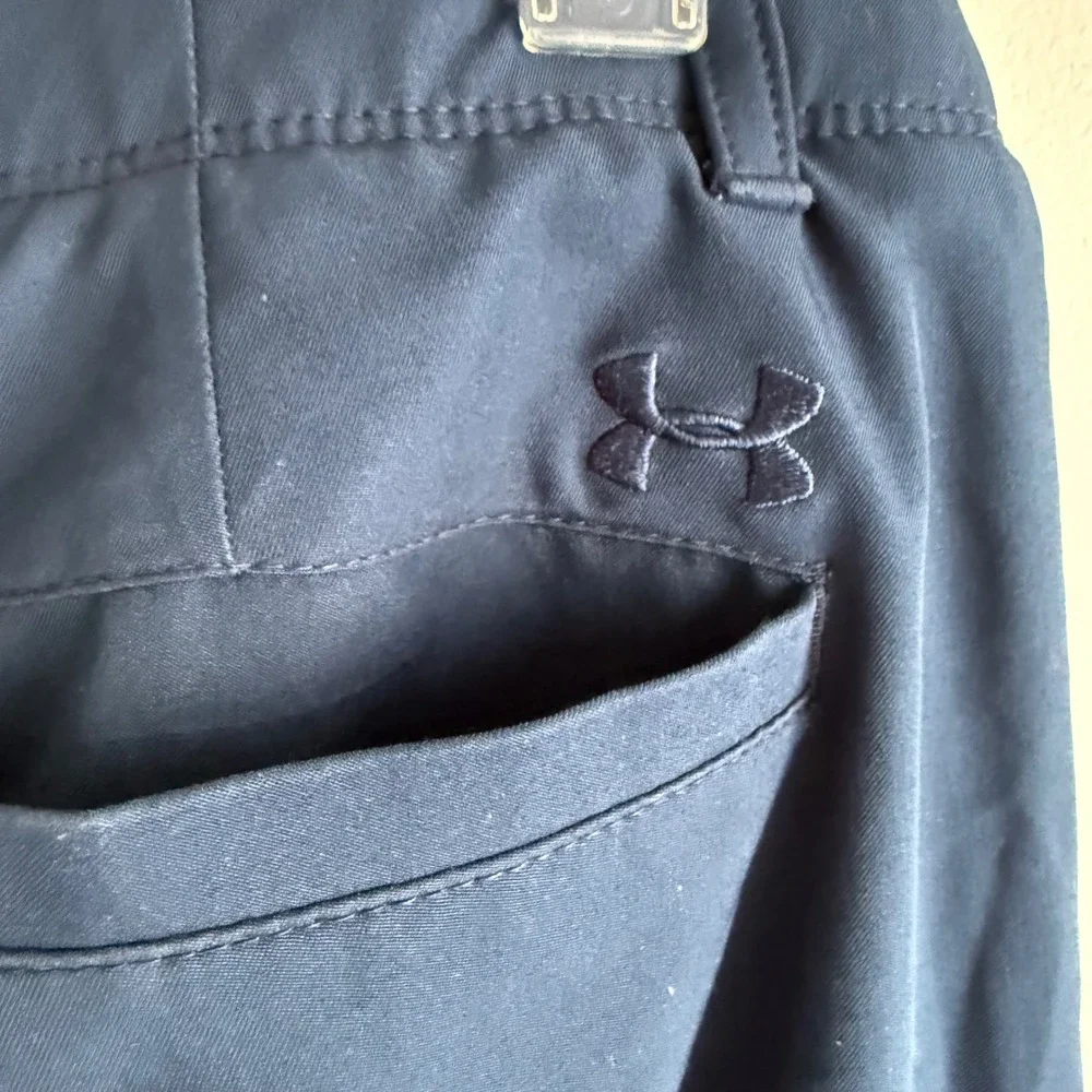 UNDER ARMOUR Navy Ladies Fitted Golf Activewear Dri-Fit Pants, 6